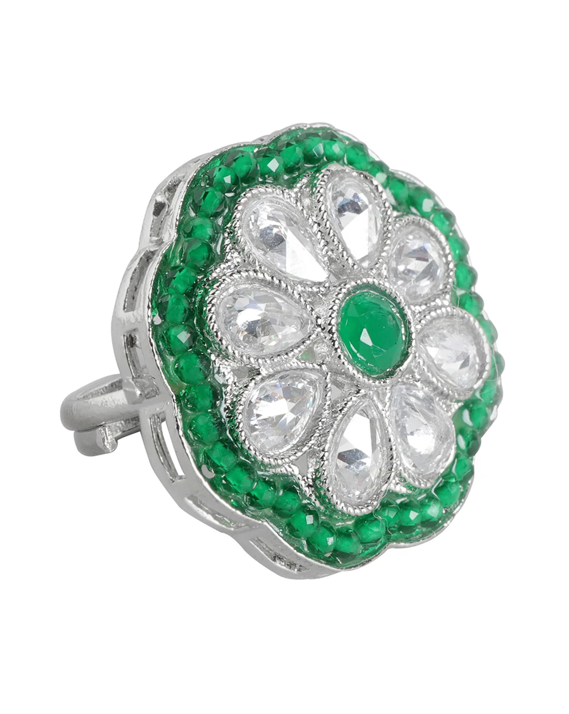 Silver Kundan Ring